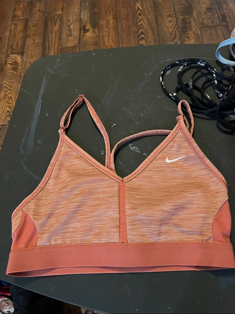 Nike Coral/Heathery Orange Strappy Sports Bra